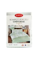 Pościel bawełniana 160x200 Liście geometria biała zielona Universal Matex Pościel bawełniana 160x200 Liście geometria biała zielona Universal Matex