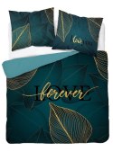 Pościel bawełniana 160x200 Love liście turkusowa złota 4331 A Home 130 Pościel bawełniana 160x200 Love liście turkusowa złota 4331 A Home 130
