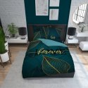 Pościel bawełniana 160x200 Love liście turkusowa złota 4331 A Home 130 Pościel bawełniana 160x200 Love liście turkusowa złota 4331 A Home 130