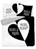 Pościel bawełniana 160x200 Młoda Piękna&Boski Mądry biała czarna szara 4320 A Home 130 Pościel bawełniana 160x200 Młoda Piękna&Boski Mądry biała czarna szara 4320 A Home 130