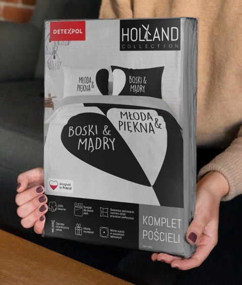 Pościel bawełniana 160x200 Młoda Piękna&Boski Mądry biała czarna szara 4320 A Home 130 Pościel bawełniana 160x200 Młoda Piękna&Boski Mądry biała czarna szara 4320 A Home 130