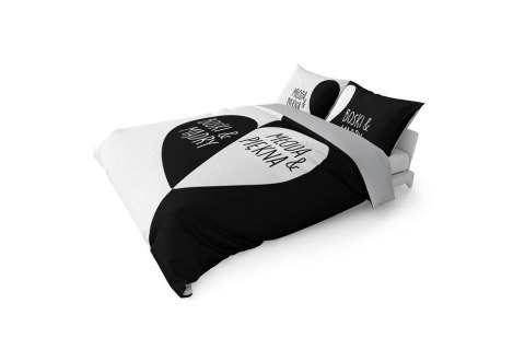 Pościel bawełniana 160x200 Młoda Piękna&Boski Mądry biała czarna szara 4320 A Home 130 Pościel bawełniana 160x200 Młoda Piękna&Boski Mądry biała czarna szara 4320 A Home 130