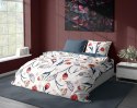 Pościel bawełniana 160x200 biała czerwona granatowa kwiaty 012 Fashion 23 Faro Pościel bawełniana 160x200 biała czerwona granatowa kwiaty 012 Fashion 23 Faro