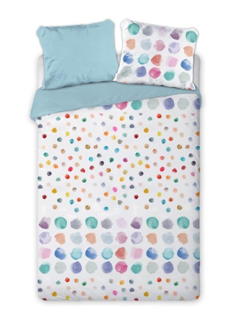 Pościel bawełniana 220x200 Elegant 001 błękitna kolorowa grochy E 2023 Pościel bawełniana 220x200 Elegant 001 błękitna kolorowa grochy E 2023