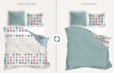 Pościel bawełniana 220x200 Elegant 001 błękitna kolorowa grochy E 2023 Pościel bawełniana 220x200 Elegant 001 błękitna kolorowa grochy E 2023