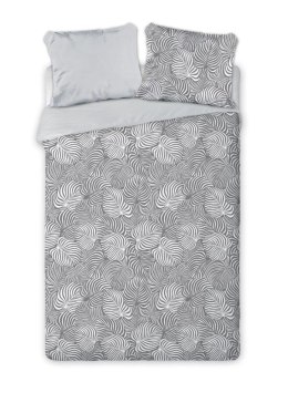 Pościel bawełniana 220x200 Elegant 002 szara liście E 2023