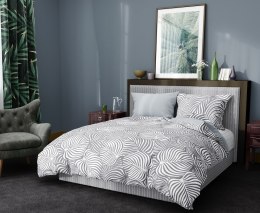 Pościel bawełniana 220x200 Elegant 002 szara liście E 2023