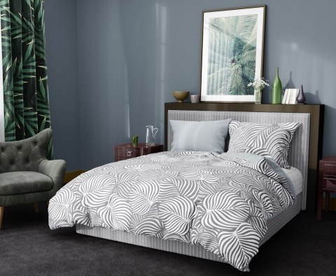 Pościel bawełniana 220x200 Elegant 002 szara liście E 2023 Pościel bawełniana 220x200 Elegant 002 szara liście E 2023