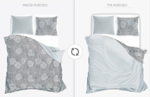 Pościel bawełniana 220x200 Elegant 002 szara liście E 2023 Pościel bawełniana 220x200 Elegant 002 szara liście E 2023