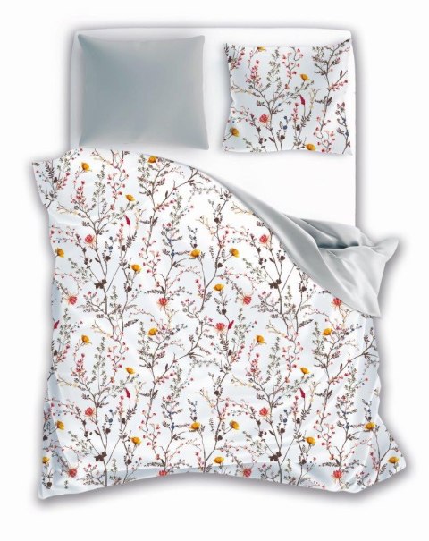 Pościel bawełniana 220x200 Elegant 017 biała szara kolorowa kwiaty E 2023 Pościel bawełniana 220x200 Elegant 017 biała szara kolorowa kwiaty E 2023