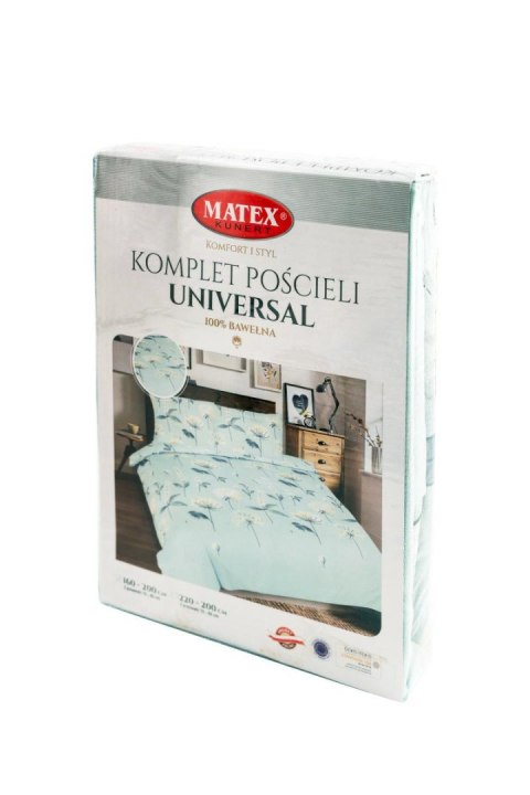 Pościel bawełniana 220x200 Kwiaty miętowa Universal Matex Pościel bawełniana 220x200 Kwiaty miętowa Universal Matex