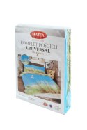 Pościel bawełniana 220x200 Plaża mewy trawa niebieska zielona Universal Matex Pościel bawełniana 220x200 Plaża mewy trawa niebieska zielona Universal Matex