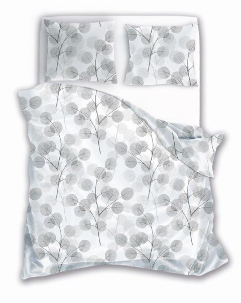 Pościel bawełniana 220x200 biała szara gałązki liście 013 Fashion 23 Faro Pościel bawełniana 220x200 biała szara gałązki liście 013 Fashion 23 Faro