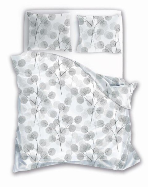 Pościel bawełniana 220x200 biała szara gałązki liście 013 Fashion 23 Faro Pościel bawełniana 220x200 biała szara gałązki liście 013 Fashion 23 Faro