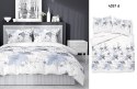 Pościel satynowa 180x200 biała niebieska kwiaty 4397 A Home Satin 122