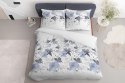 Pościel satynowa 180x200 biała niebieska kwiaty 4397 A Home Satin 122