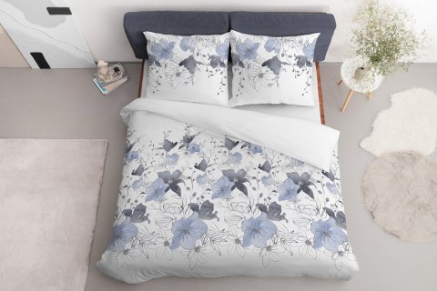 Pościel satynowa 180x200 biała niebieska kwiaty 4397 A Home Satin 122 Pościel satynowa 180x200 biała niebieska kwiaty 4397 A Home Satin 122