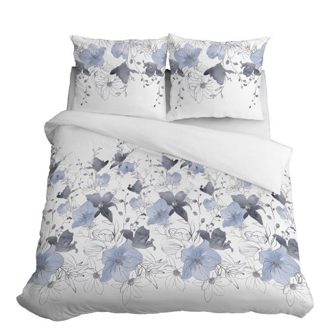 Pościel satynowa 180x200 biała niebieska kwiaty 4397 A Home Satin 122 Pościel satynowa 180x200 biała niebieska kwiaty 4397 A Home Satin 122