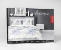 Pościel satynowa 180x200 biała niebieska kwiaty 4397 A Home Satin 122
