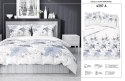 Pościel satynowa 220x200 biała niebieska kwiaty 4397 A Home Satin 122