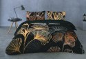 Pościel satynowa 220x200 liście miłorzębu czarna złota Prestige 1 Pościel satynowa 220x200 liście miłorzębu czarna złota Prestige 1