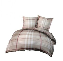 Pościel z kory 160x200 beżowa kremowa kratka D363-4 Kora 23