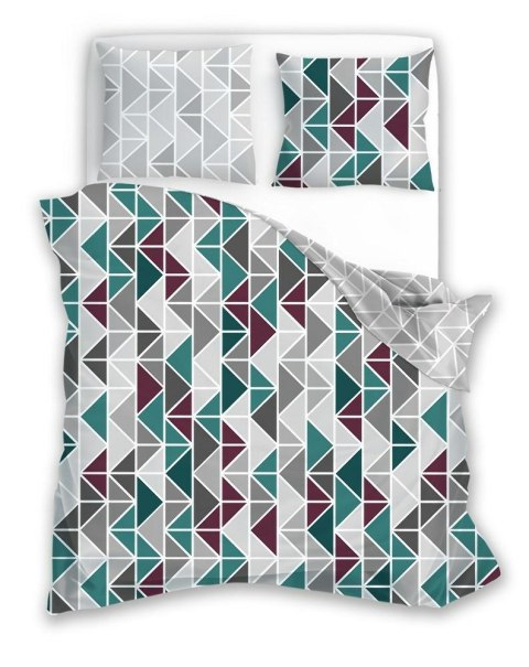 Pościel z mikrofibry 140x200 Harmony 18 geometria miętowa szara bordowa z jedną poszewką 70x90 Faro Pościel z mikrofibry 140x200 Harmony 18 geometria miętowa szara bordowa z jedną poszewką 70x90 Faro