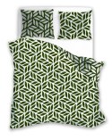 Pościel z mikrofibry 220x200 Harmony 10 liście geometria zielona kremowa Faro Pościel z mikrofibry 220x200 Harmony 10 liście geometria zielona kremowa Faro