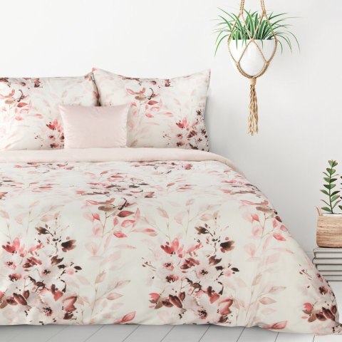 Pościel z mikrofibry 220x200 Powdery kwiaty biała różowa pudrowa mikrofibra D91 Pościel z mikrofibry 220x200 Powdery kwiaty biała różowa pudrowa mikrofibra D91