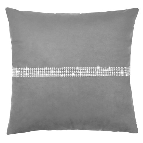 Poszewka dekoracyjna 45x45 Clare szara welurowa cyrkonie Domarex Poszewka dekoracyjna 45x45 Clare szara welurowa cyrkonie Domarex