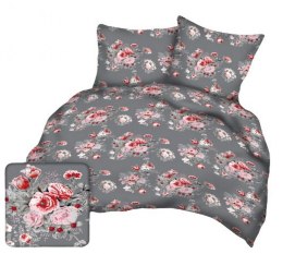 Poszewka z kory 50x60 szara czerwona kwiaty A124 Kora 23