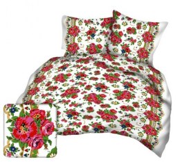Poszewka z kory 70x80 biała czerwona kwiaty A1048_2 Kora 23