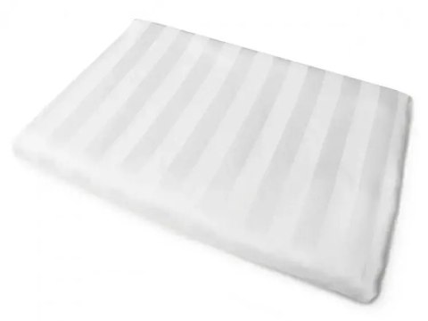 Prześcieradło adamaszkowe 180x240 Tivoli białe paski 1 cm 140 g/m2 satynowe atłasowe Prześcieradło adamaszkowe 180x240 Tivoli białe paski 1 cm 140 g/m2 satynowe atłasowe