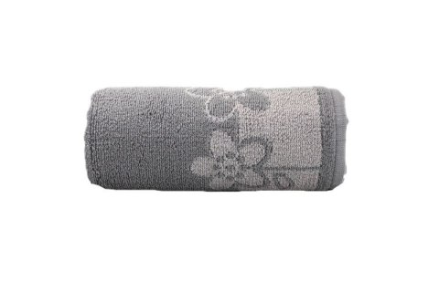 Ręcznik Paloma 2 50x100 popielaty kwiatki 450g/m2 Greno Ręcznik Paloma 2 50x100 popielaty kwiatki 450g/m2 Greno