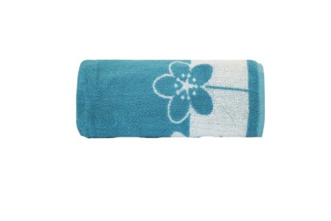 Ręcznik Paloma 2 70x140 aqua turkusowy kwiatki 450g/m2 Greno