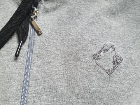 Dres męski 890 szary melanż 3XL bawełniany rozpinany z kapturem Dres męski 890 szary melanż 3XL bawełniany rozpinany z kapturem