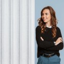 Firana 140x250 Lena biała srebrna z błyszczącym nadrukiem gotowa na przelotkach Eurofirany Firana 140x250 Lena biała srebrna z błyszczącym nadrukiem gotowa na przelotkach Eurofirany