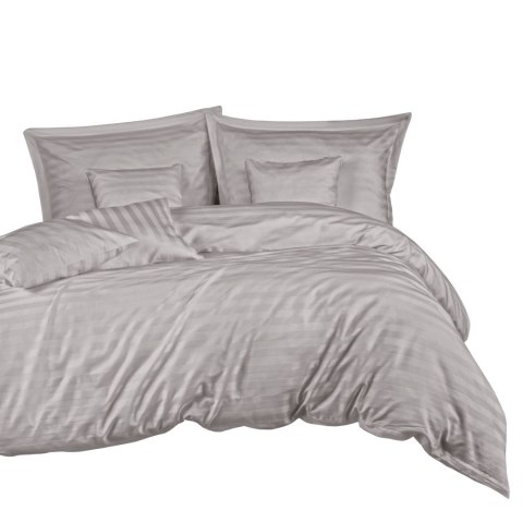 Pościel bambusowa 220x200 szara paski satyna bawełniana jednobarwna 2 poszewki 70x80 Bamboo 23 Pościel bambusowa 220x200 szara paski satyna bawełniana jednobarwna 2 poszewki 70x80 Bamboo 23