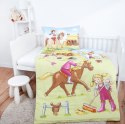 Pościel bawełniana 100x135 Konie zielona różowa dziecięca do łóżeczka H23 Pościel bawełniana 100x135 Konie zielona różowa dziecięca do łóżeczka H23