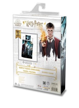 Pościel bawełniana 140x200 Harry Potter 001 turkusowa młodzieżowa poszewka 70x90 Faro