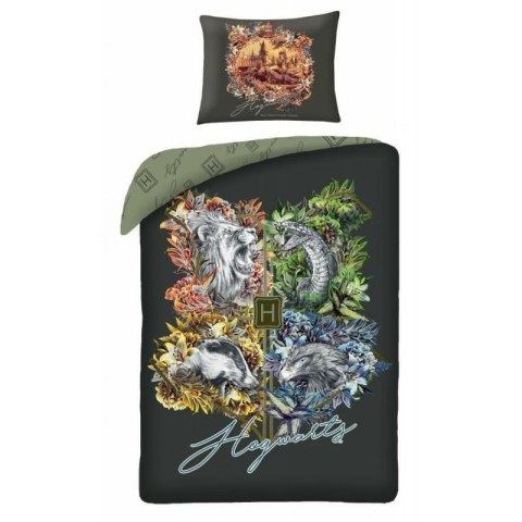 Pościel bawełniana 140x200 Harry Potter zielona HP-8093BL poszewka 70x90 Halantex Pościel bawełniana 140x200 Harry Potter zielona HP-8093BL poszewka 70x90 Halantex