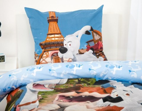 Pościel bawełniana 140x200 IDefix i niezłomni niebieska kolorowa poszewka 70x90 H23 Pościel bawełniana 140x200 IDefix i niezłomni niebieska kolorowa poszewka 70x90 H23