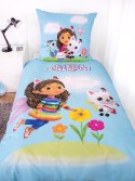 Pościel bawełniana 140x200 Koci domek Gabi niebieska kolorowa poszewka 70x90 H23 Pościel bawełniana 140x200 Koci domek Gabi niebieska kolorowa poszewka 70x90 H23