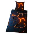 Pościel bawełniana 140x200 Lava 3D granatowa pomarańczowa poszewka 70x90 H23 Pościel bawełniana 140x200 Lava 3D granatowa pomarańczowa poszewka 70x90 H23