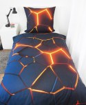 Pościel bawełniana 140x200 Lava 3D granatowa pomarańczowa poszewka 70x90 H23 Pościel bawełniana 140x200 Lava 3D granatowa pomarańczowa poszewka 70x90 H23