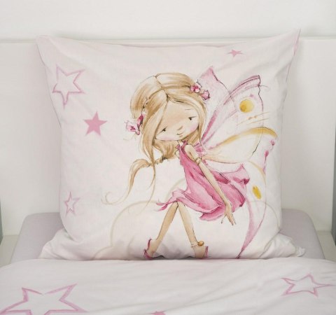 Pościel bawełniana 140x200 Little Fairy wróżka biała różowa poszewka 70x90 H23 Pościel bawełniana 140x200 Little Fairy wróżka biała różowa poszewka 70x90 H23