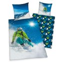 Pościel bawełniana 140x200 Narciarz niebieska poszewka 70x90 H23 Pościel bawełniana 140x200 Narciarz niebieska poszewka 70x90 H23