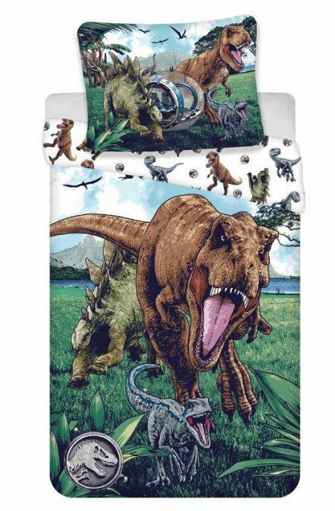 Pościel bawełniana 140x200 Park jurajski Dinozury zielona poszewka 70x90 JF 02 Pościel bawełniana 140x200 Park jurajski Dinozury zielona poszewka 70x90 JF 02