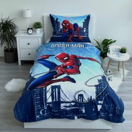 Pościel bawełniana 140x200 Spider-man człowiek pająk niebieska poszewka 50x70 JF 02