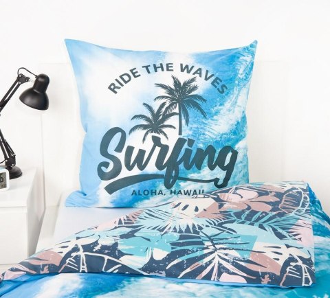Pościel bawełniana 140x200 Surfer Hawaje poszewka morska niebieska 70x90 H23 Pościel bawełniana 140x200 Surfer Hawaje poszewka morska niebieska 70x90 H23